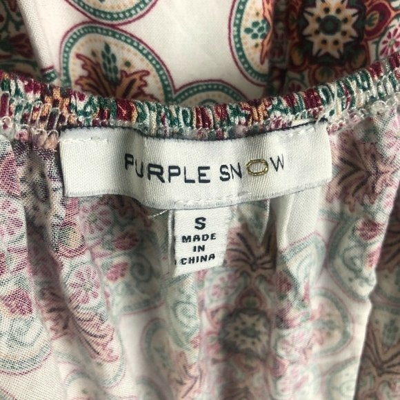 Purple Snow Mandala Romper Pants Jumpsuit Boho Playsuit Style RSA3522 Size S - Picture 10 of 12